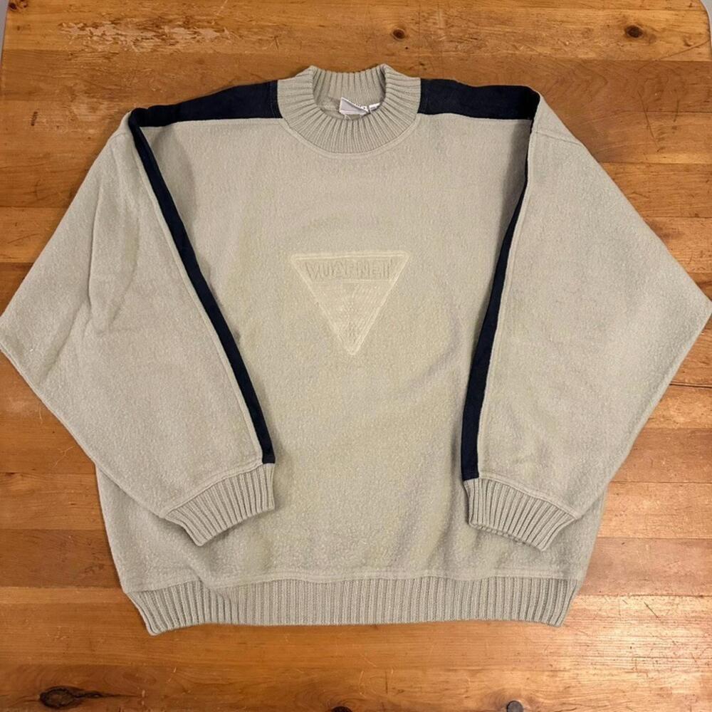 Vintage Wool Sweater Mens Extra Large Beige Vuarnet